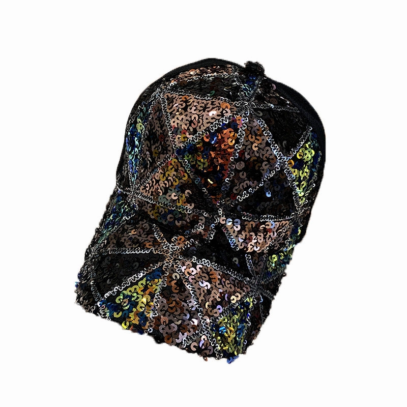 Wholesale Summer mesh sequin hat women's breathable sun hat travel fashion all-match baseball cap