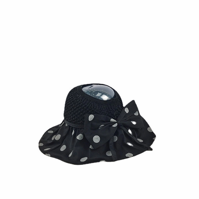Wholesale Summer Polka Dot Sunscreen Hat Big Brim Empty Hat