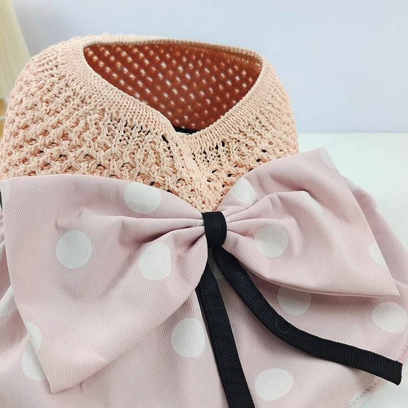 Wholesale Summer Polka Dot Sunscreen Hat Big Brim Empty Hat