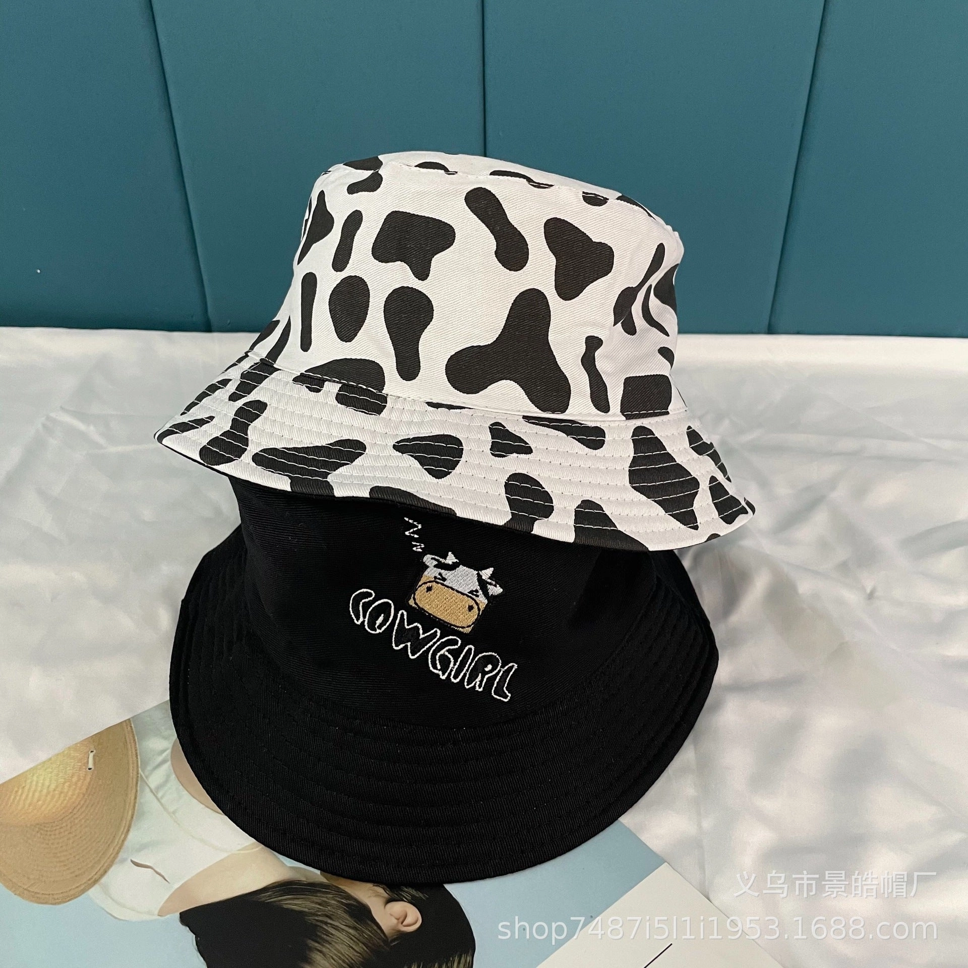 Wholesale Summer Polyester Cow Print Bucket Hat