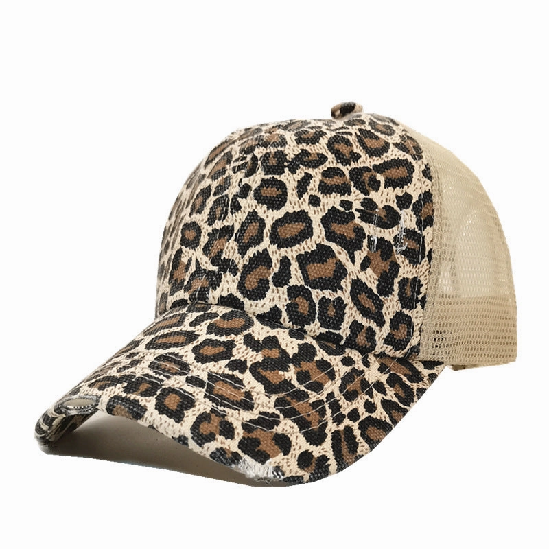 Wholesale Summer, spring and autumn light board old outdoor sunscreen grid washed ponytail baseball cap