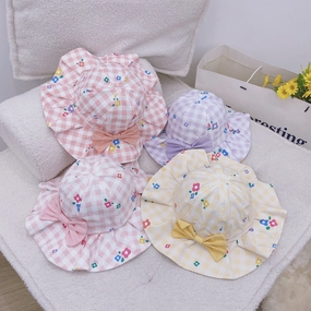 Wholesale Summer Thin Kids Sunscreen Wool Bucket Hat