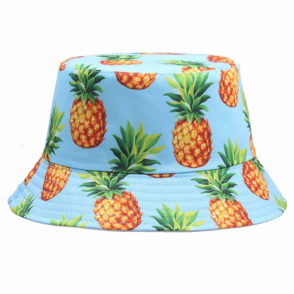 Wholesale Sun Protection Double-sided Pineapple Print Bucket Hat