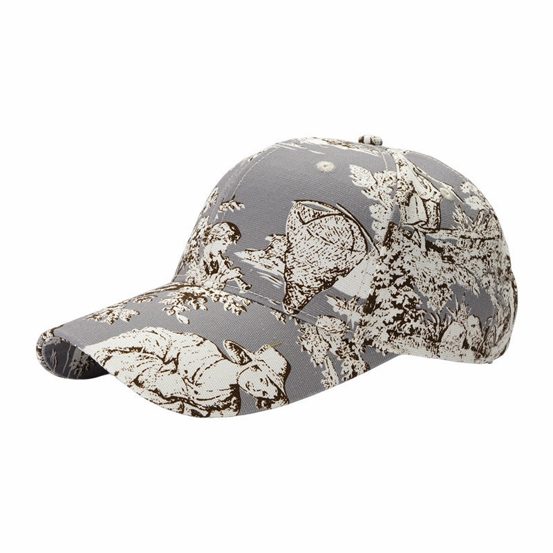 Wholesale The New Big Head Circumference Hard Top Cotton Fashion National Style Landscape Painting Cap