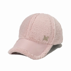 Wholesale Thickened Warm Diamond-studded Lambskin Leather Baseball Cap