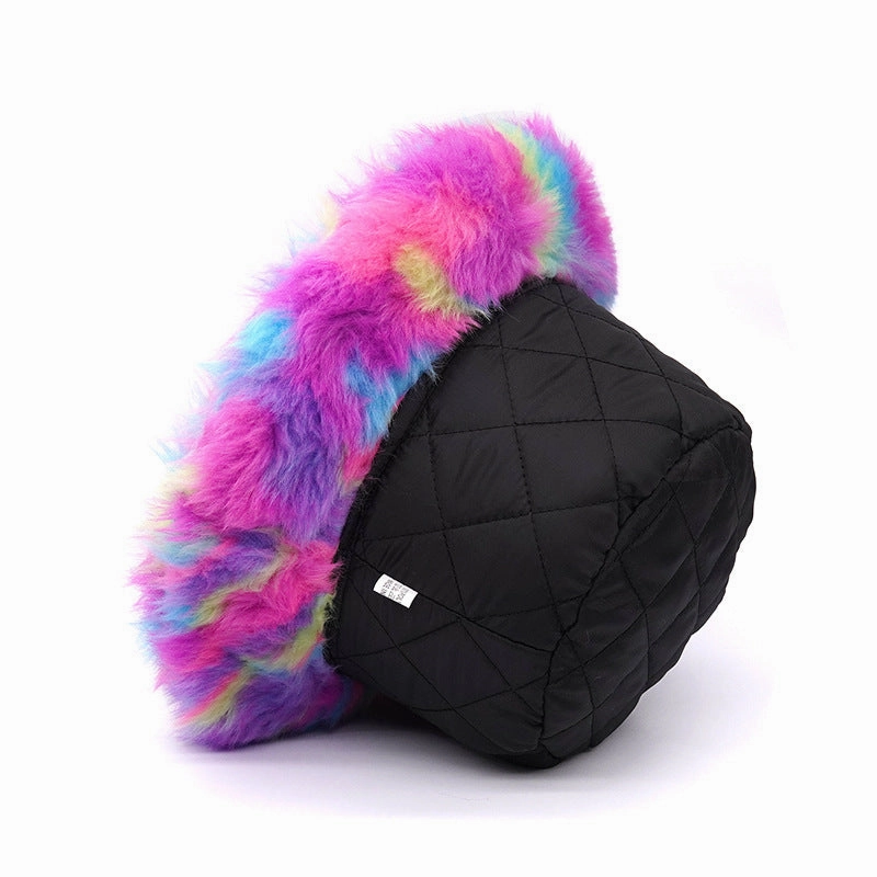 Wholesale Tie Dye Hat Warm Gradient Color Thickened Plush Fisherman Hat