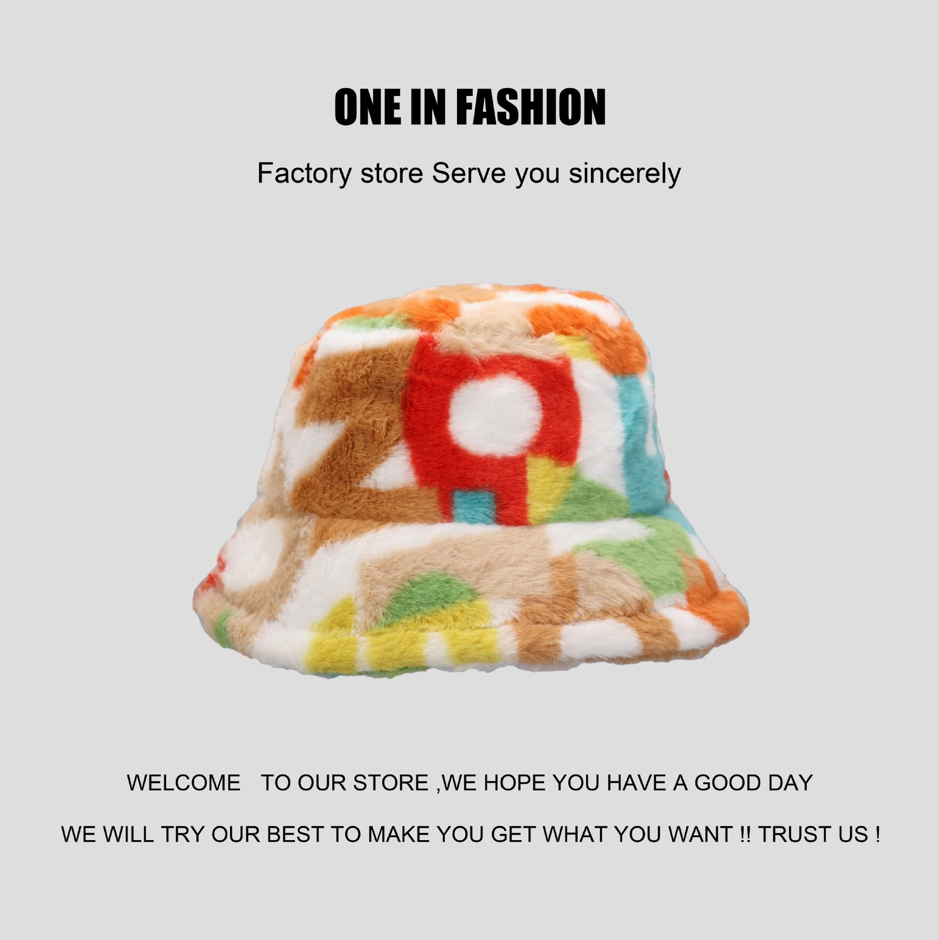 Wholesale Tie-dye Leopard Print Plush Bucket Hat