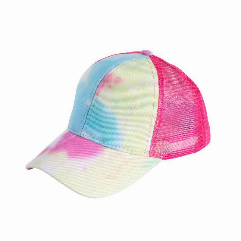 Wholesale Tie-dye ponytail baseball cap with back opening