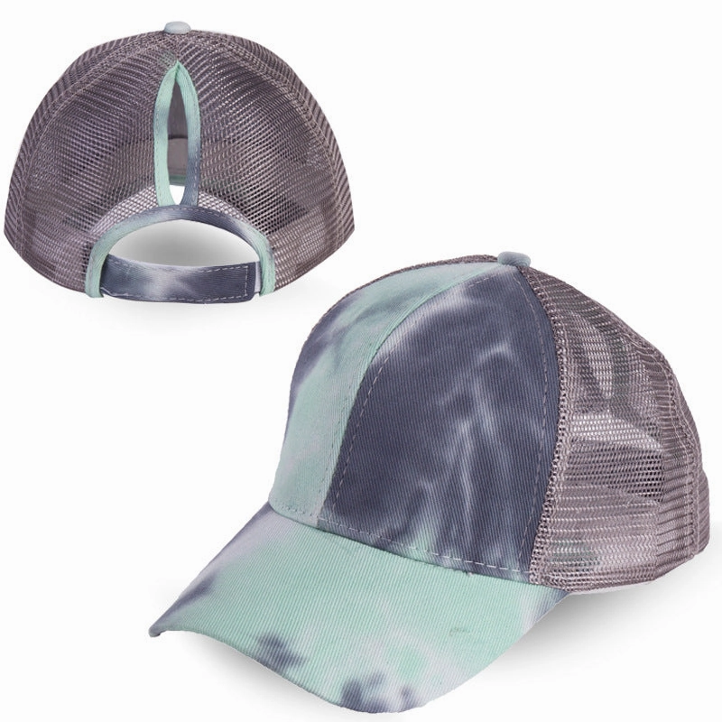 Wholesale Tie-dye ponytail baseball cap with back opening