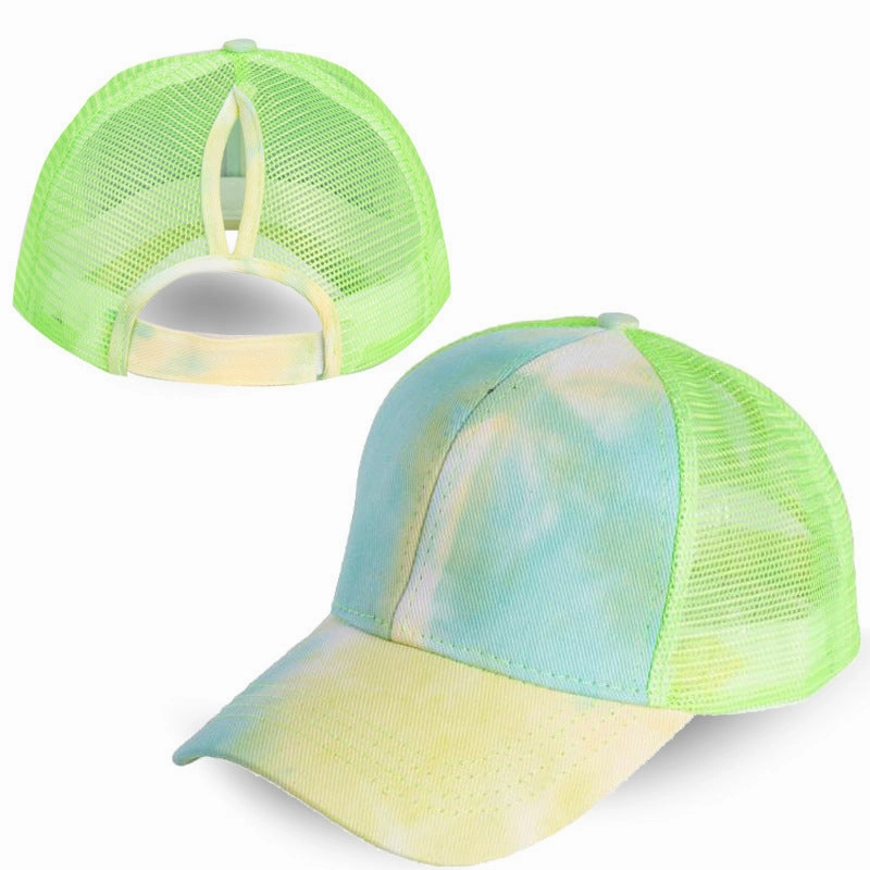 Wholesale Tie-dye ponytail baseball cap with back opening