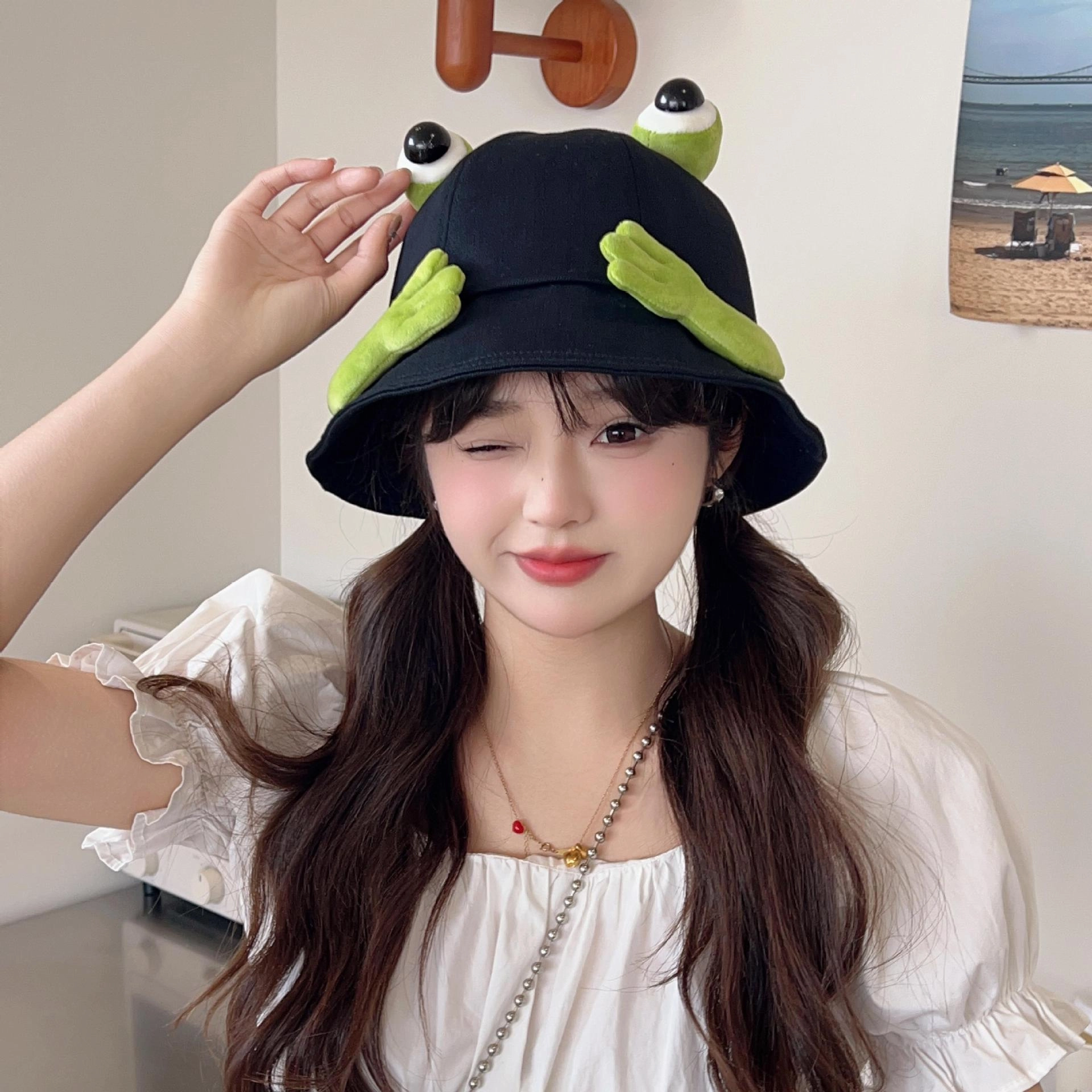 Wholesale Travel Versatile Sun Protection Sun Visor Cartoon Cute Fisherman Hat