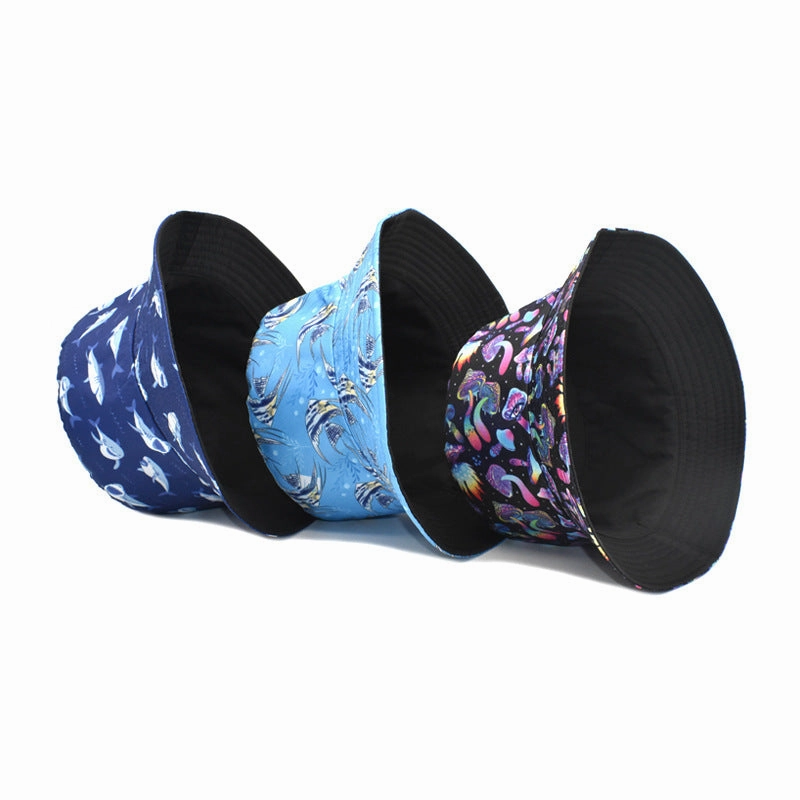Wholesale Undersea Animal Mushroom Printed Sun Visor Fisherman Hat