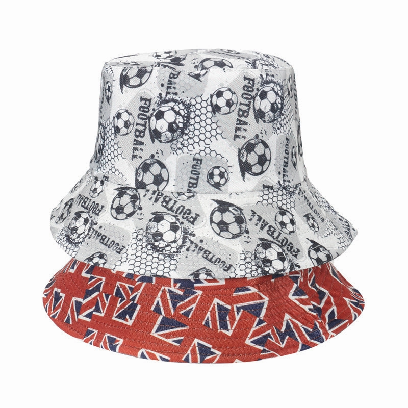 Wholesale Union Jack Football Print Polyester Bucket Hat