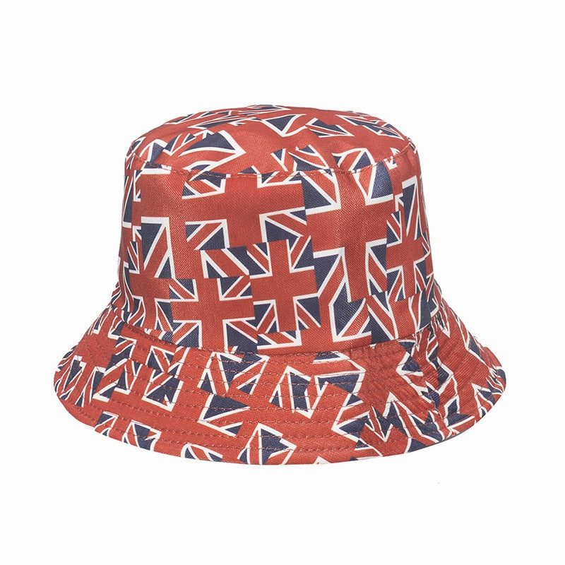 Wholesale Union Jack Football Print Polyester Bucket Hat