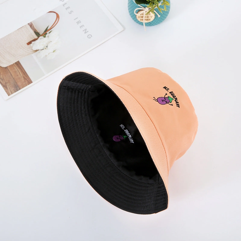 Wholesale Vegetable Embroidery Polyester Sunshade Bucket Hat