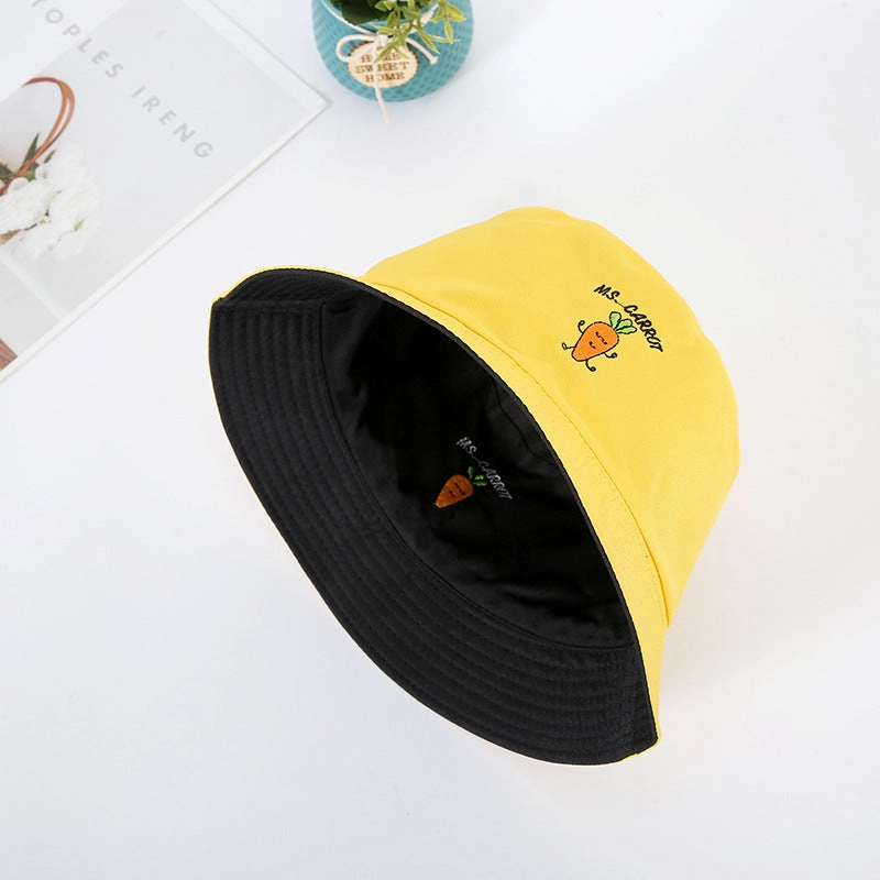 Wholesale Vegetable Embroidery Polyester Sunshade Bucket Hat