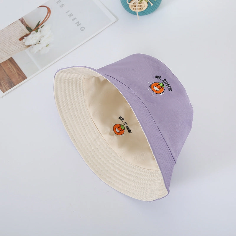 Wholesale Vegetable Embroidery Polyester Sunshade Bucket Hat