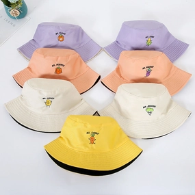 Wholesale Vegetable Embroidery Polyester Sunshade Bucket Hat