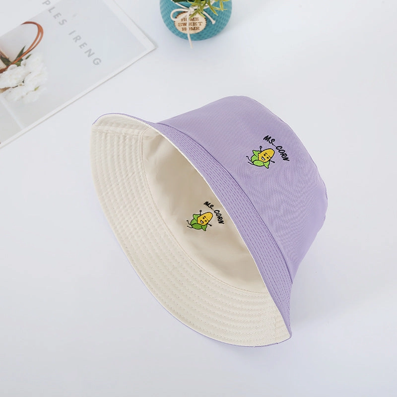 Wholesale Vegetable Embroidery Polyester Sunshade Bucket Hat