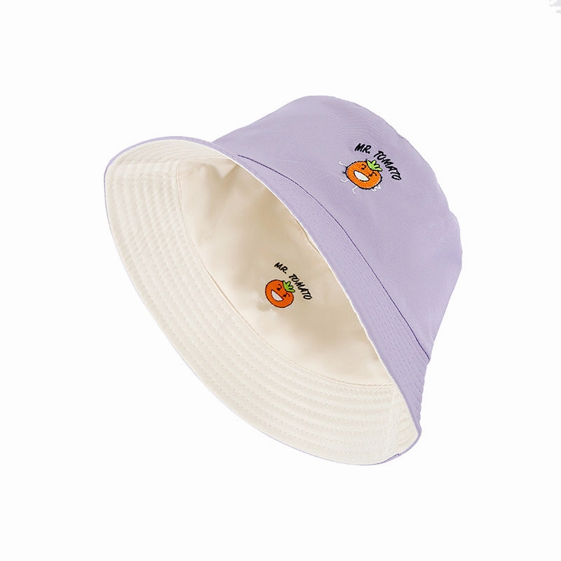 Wholesale Vegetable Embroidery Polyester Sunshade Bucket Hat