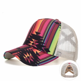 Wholesale Vertical horizontal bar single cross mesh baseball cap