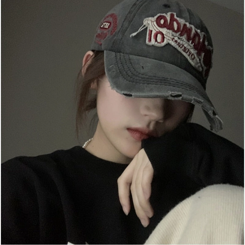 Wholesale Vintage Distressed Washed Ripped Denim Baseball Cap