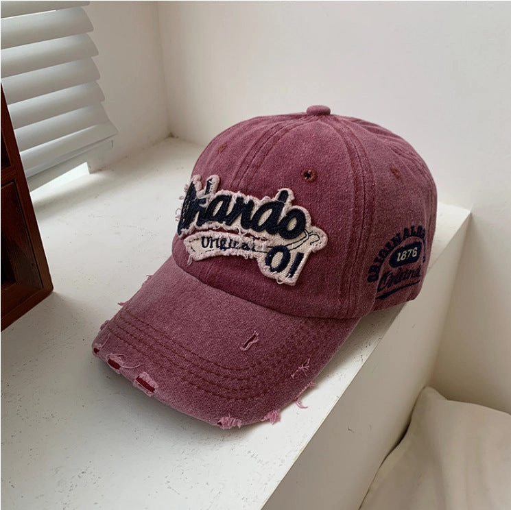 Wholesale Vintage Distressed Washed Ripped Denim Baseball Cap