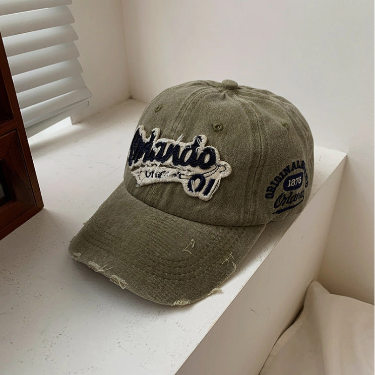 Wholesale Vintage Distressed Washed Ripped Denim Baseball Cap