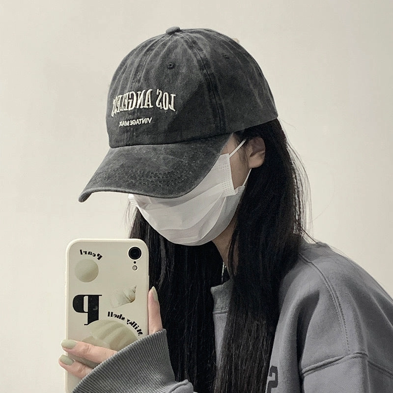 Wholesale Vintage Grey Baseball Hat All-Match Face Showable Small Cap