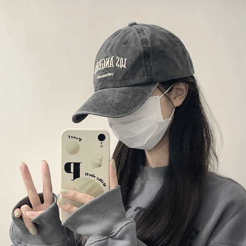 Wholesale Vintage Grey Baseball Hat All-Match Face Showable Small Cap