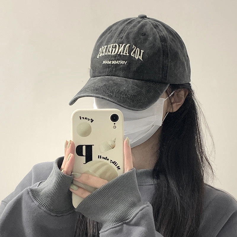 Wholesale Vintage Grey Baseball Hat All-Match Face Showable Small Cap