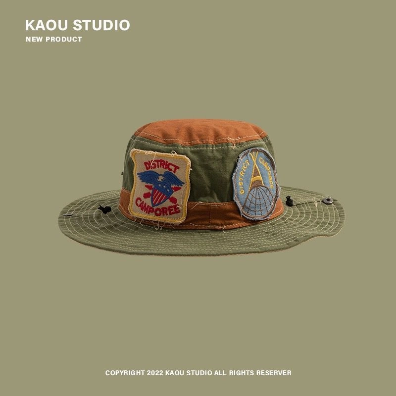 Wholesale Vintage Patches Western Cowboy Street Bucket Hat