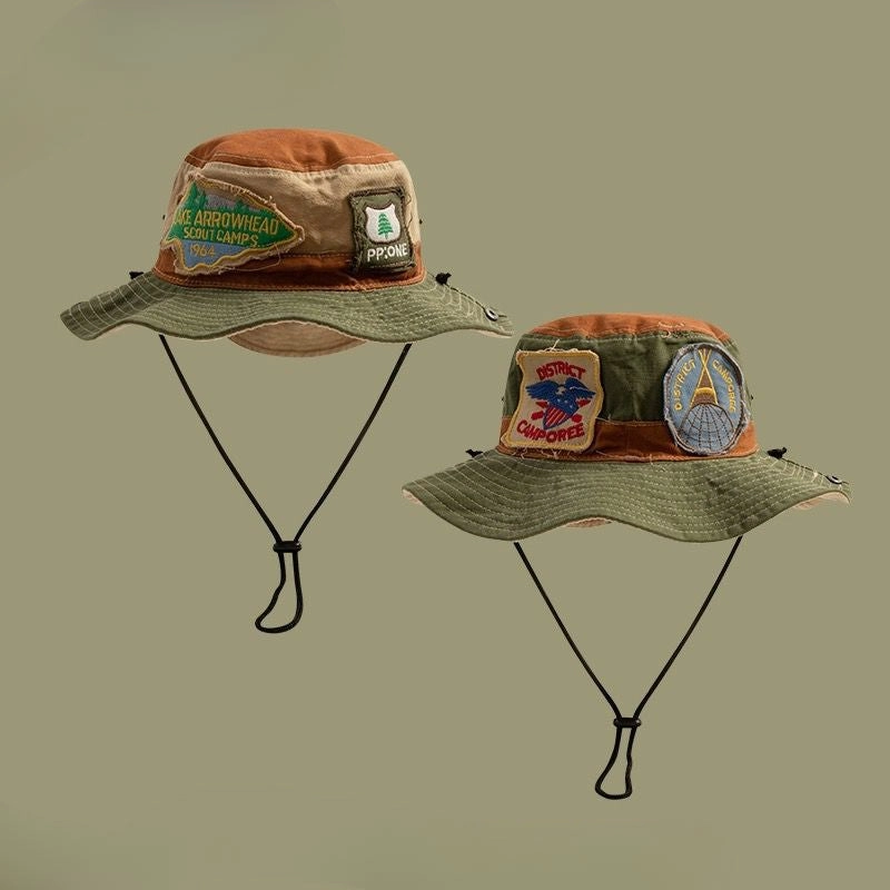 Wholesale Vintage Patches Western Cowboy Street Bucket Hat