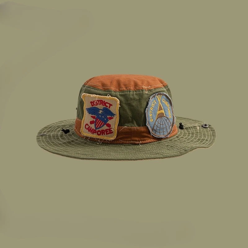 Wholesale Vintage Patches Western Cowboy Street Bucket Hat