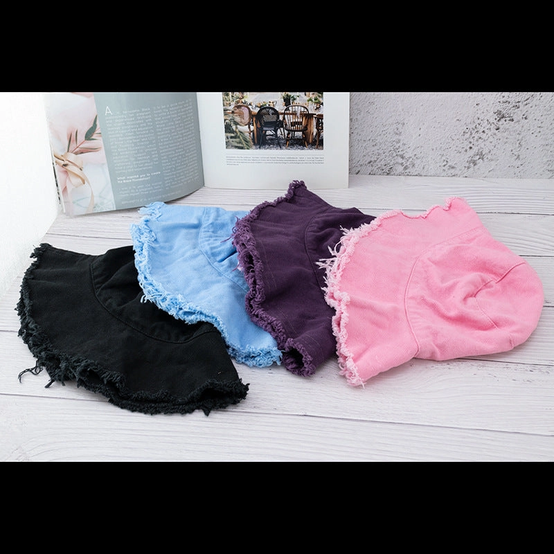 Wholesale Vintage Raw Edge Sunshade Bucket Hat