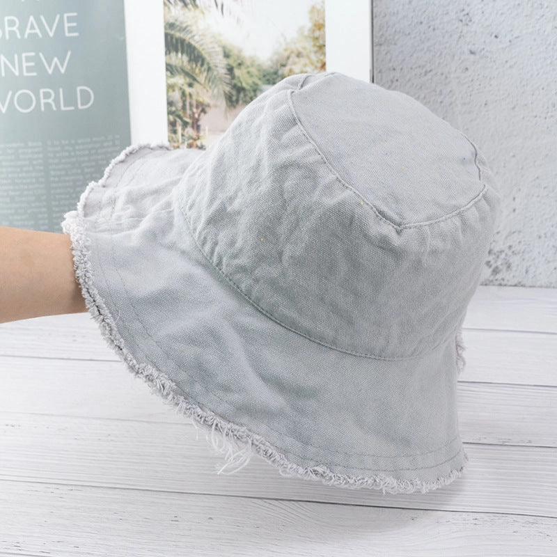 Wholesale Vintage Raw Edge Sunshade Bucket Hat