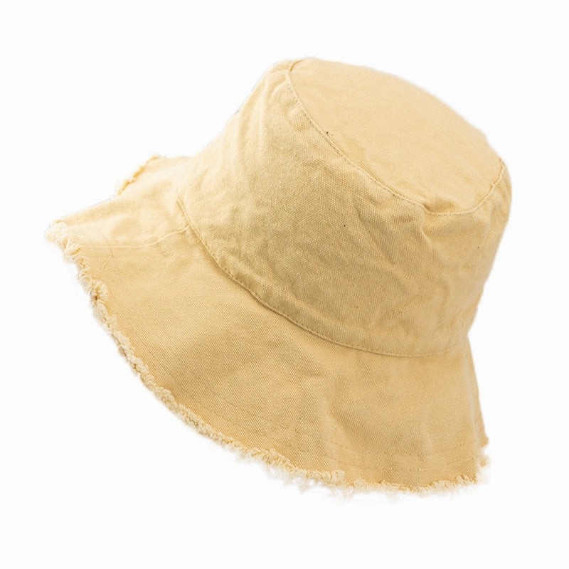 Wholesale Vintage Raw Edge Sunshade Bucket Hat