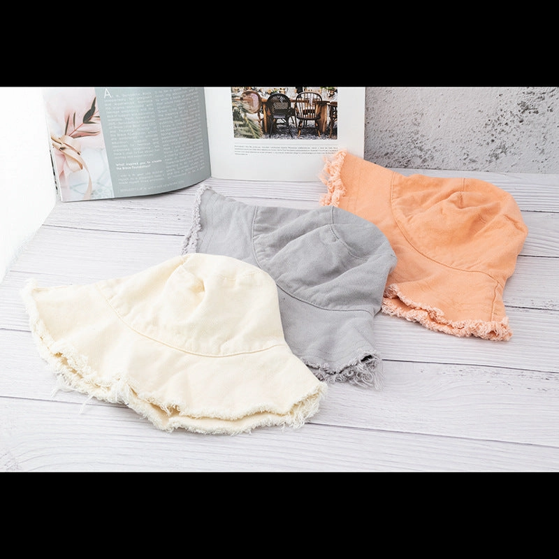 Wholesale Vintage Raw Edge Sunshade Bucket Hat