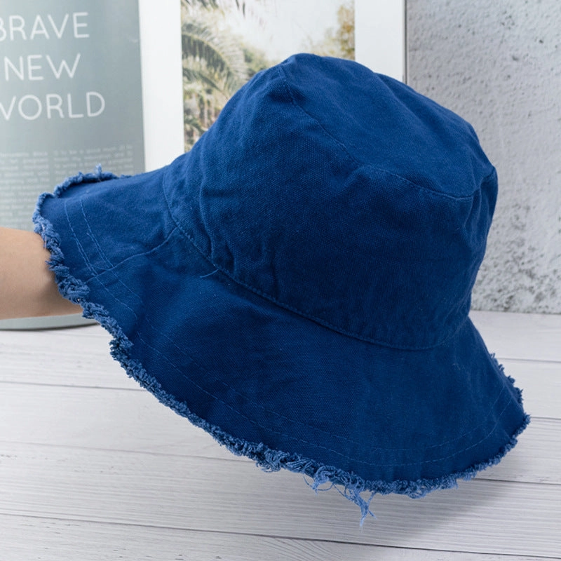 Wholesale Vintage Raw Edge Sunshade Bucket Hat
