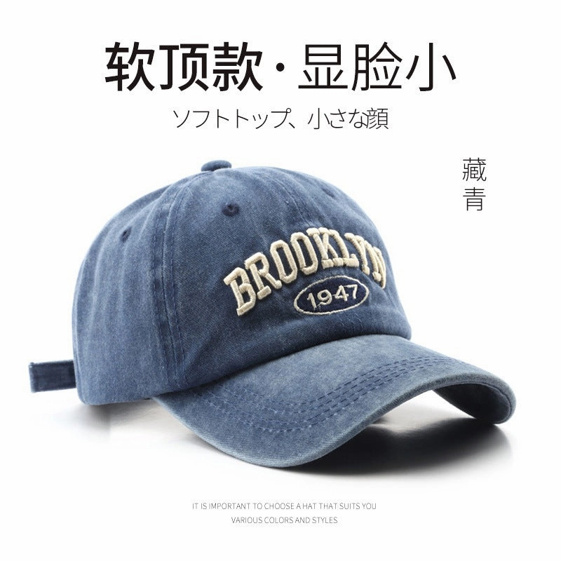 Wholesale Vintage Washed Denim Baseball Cap Sun Visor 1947 Fashion Baseball Cap