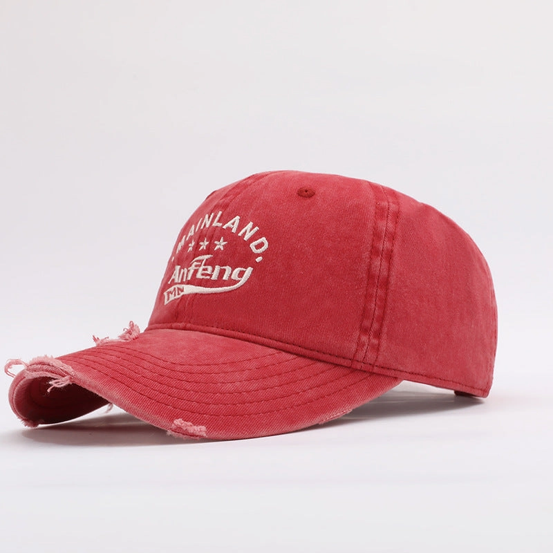 Wholesale Vintage Washed Embroidered Large Head Circumference Cotton Soft-topped Cap