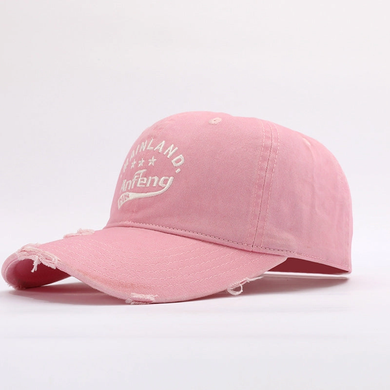 Wholesale Vintage Washed Embroidered Large Head Circumference Cotton Soft-topped Cap