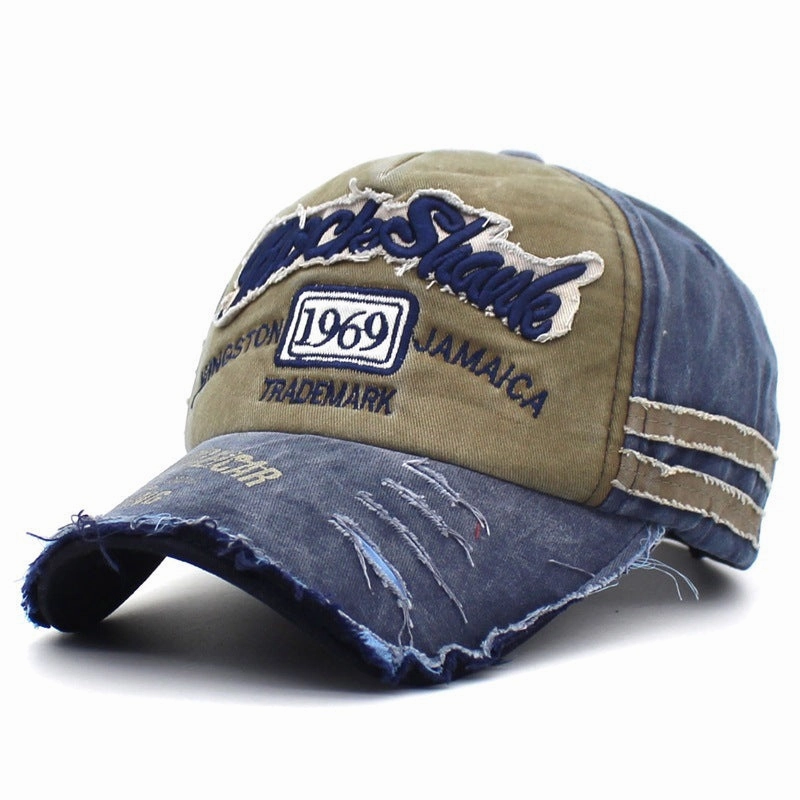 Wholesale Vintage Washed Torn Edges, Retro Letter Embroidered Baseball Cap