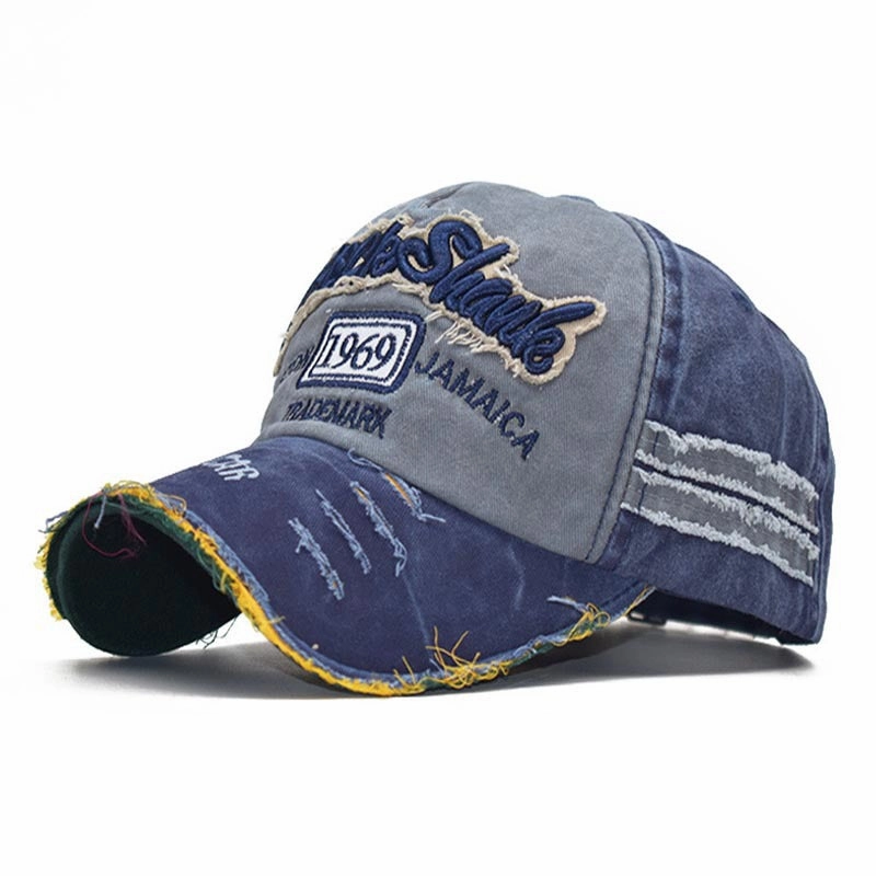 Wholesale Vintage Washed Torn Edges, Retro Letter Embroidered Baseball Cap
