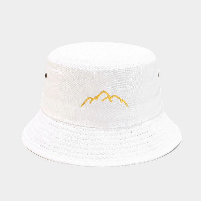 Wholesale Washed and Distressed Mountain Embroidery Vintage Bucket Hat