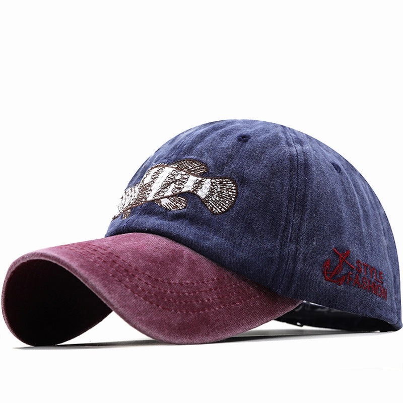 Wholesale Washed Coated Pure Cotton Used Hat Embroidered Shark Baseball Cap