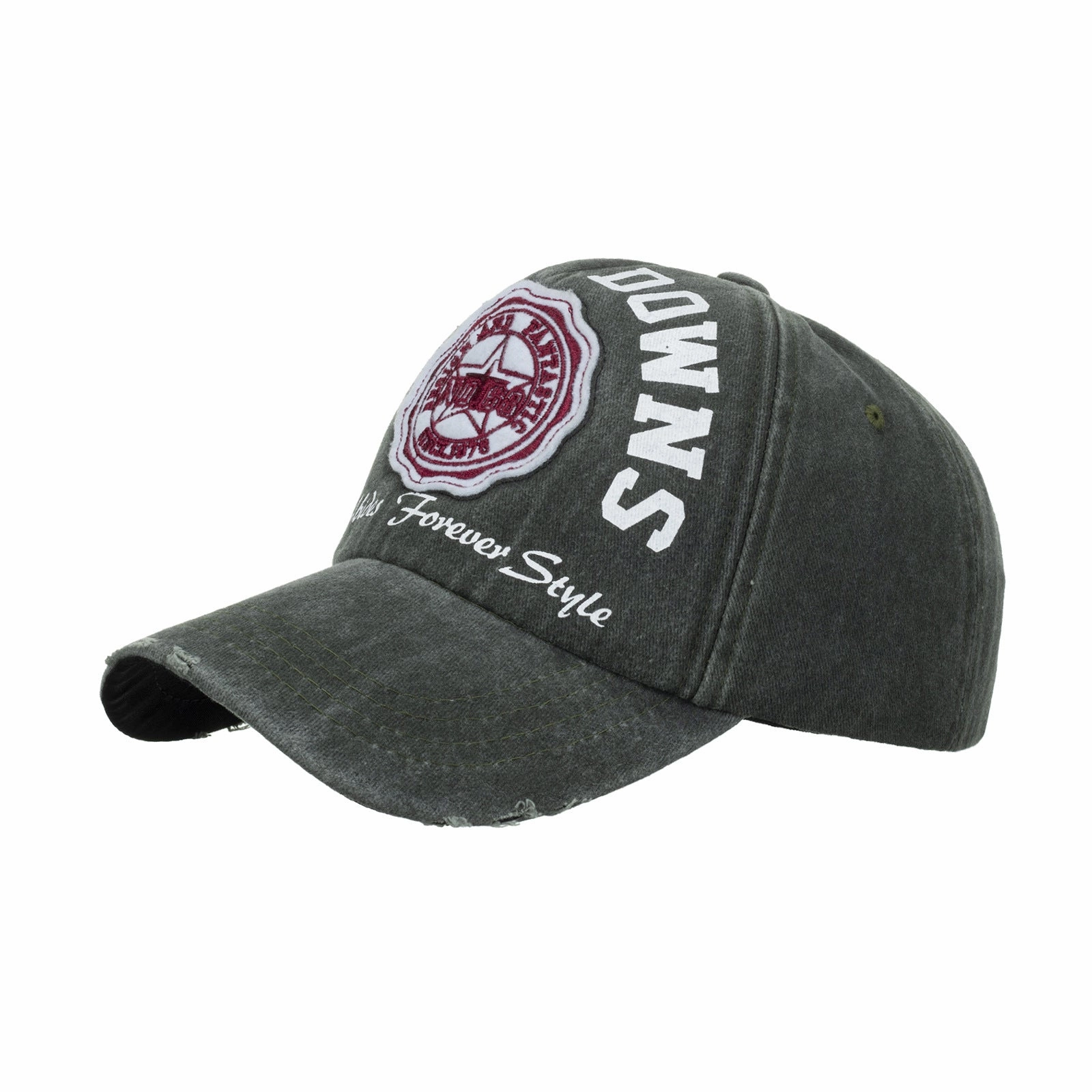 Wholesale Washed cotton alphabet print patch embroidered baseball cap
