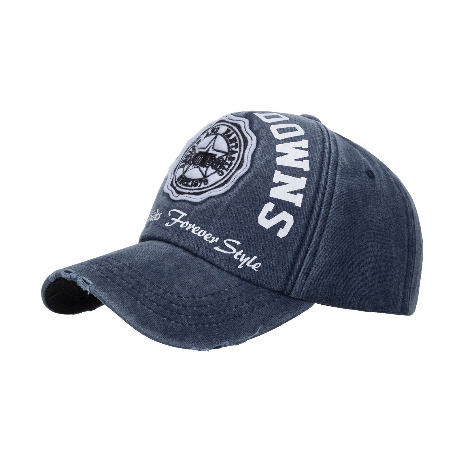 Wholesale Washed cotton alphabet print patch embroidered baseball cap