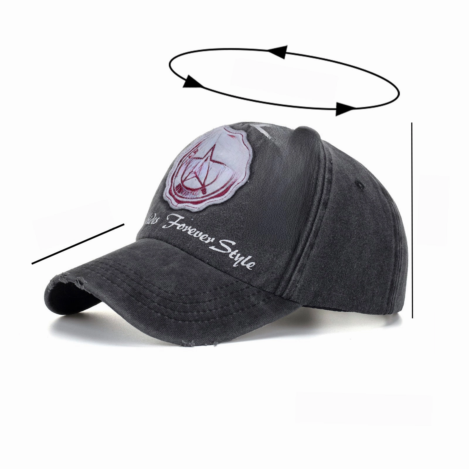 Wholesale Washed cotton alphabet print patch embroidered baseball cap
