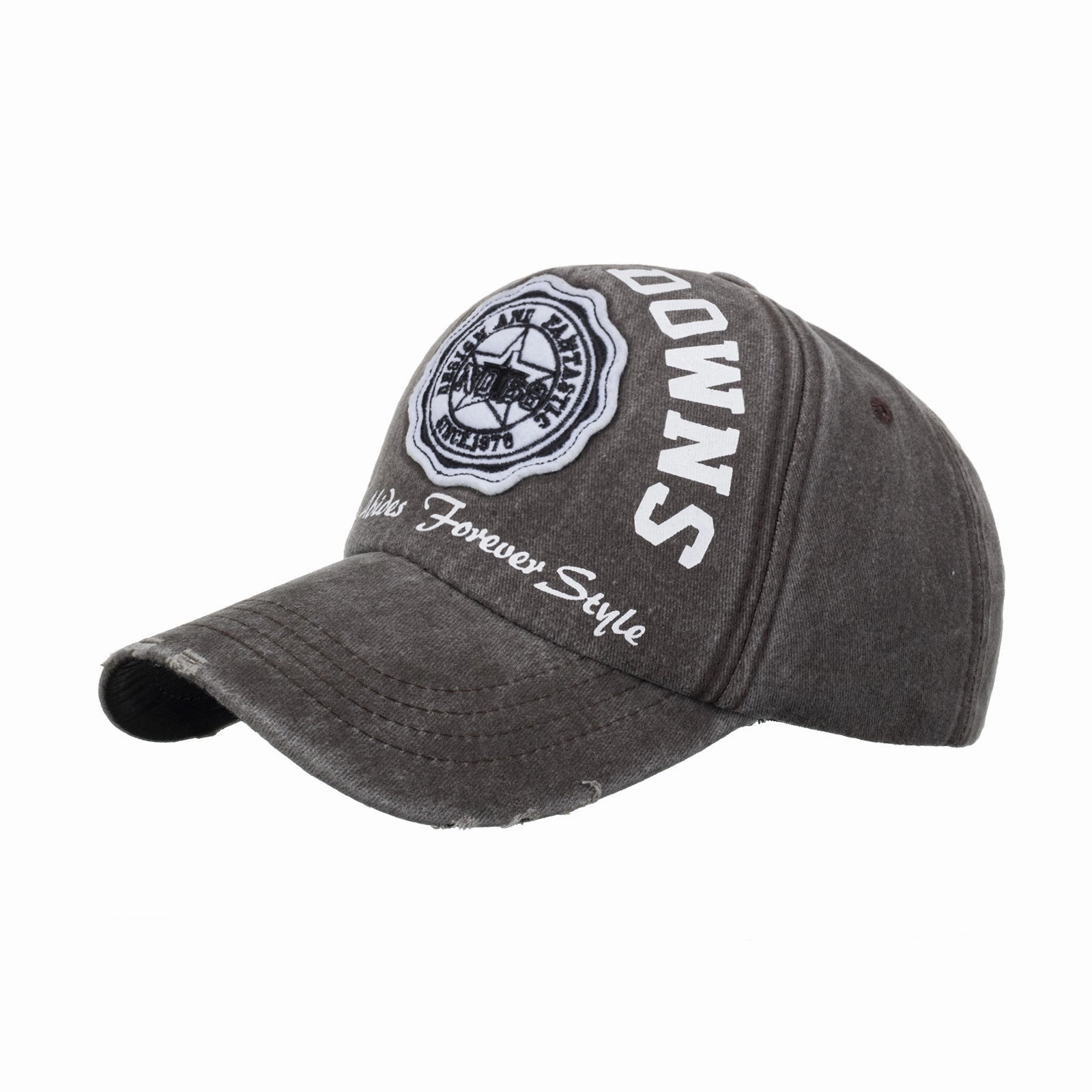 Wholesale Washed cotton alphabet print patch embroidered baseball cap